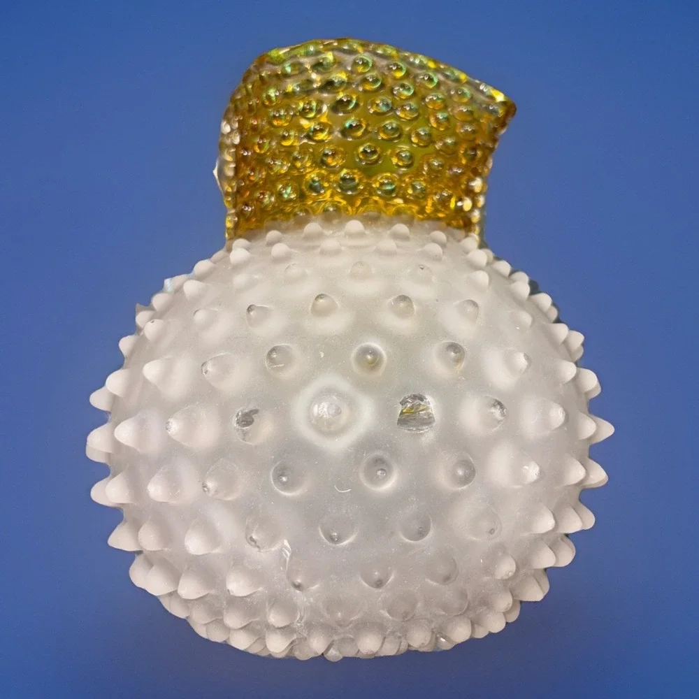 Antique Hobbs Brockunier No‎ 323 Dew Drop Hobnail Satin Glass Pitcher Amber READ